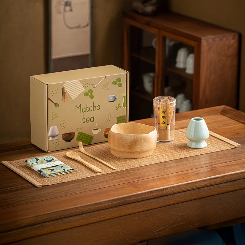 Premium 7-teiliges Matcha Set für authentische Teezeremonien – Bambus Whisk, Keramikschale und Schaufel, ideal als Matcha Starter Set-5