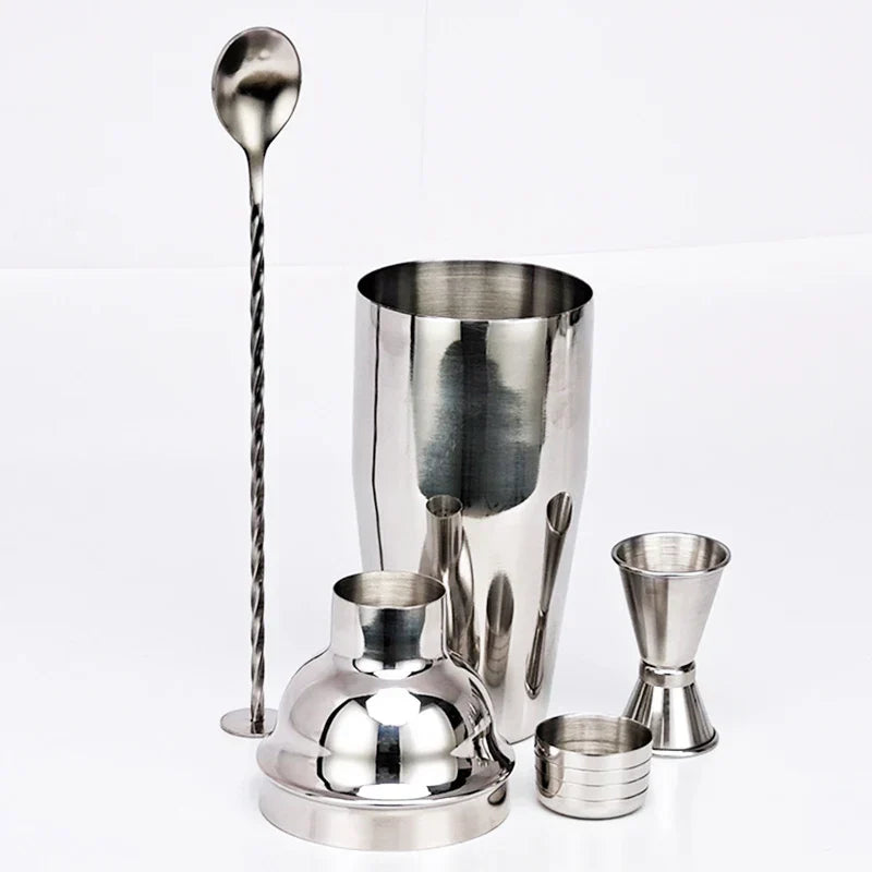 Vivolux | 550 ml/750 ml Edelstahl Cocktail Shaker Mixer Trinken Barkeeper Set Bars Set Werkzeuge Mit Wein Regal Ständer Werkzeug für Geburtstag Geschenk