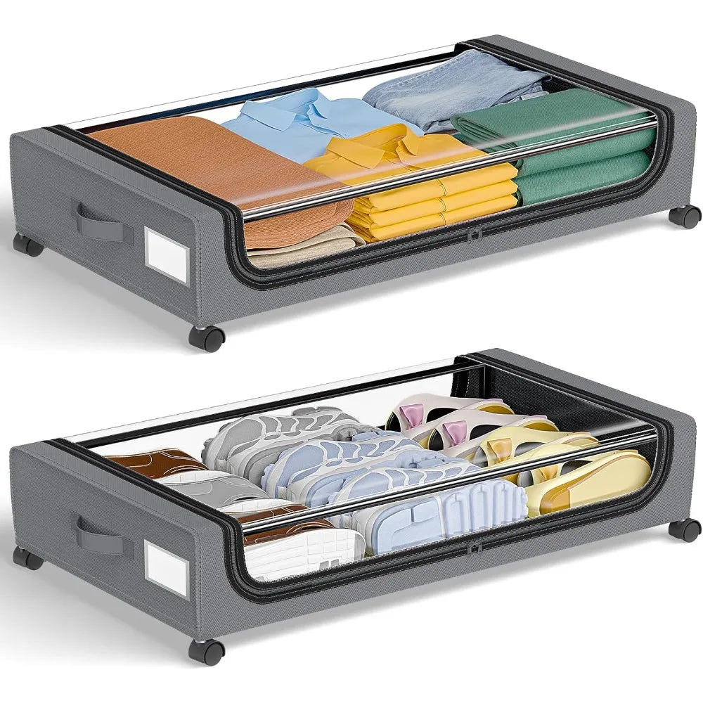 Vivolux | Unterbett-Aufbewahrung stapelbarer rollbarer Box-Organizer