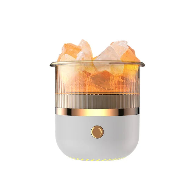 Vivolux | Himalaya Salzkrystalllampe & Ätherischer Öl Diffusor, USB Ultraschall Luftbefeuchter für Zuhause & Büro