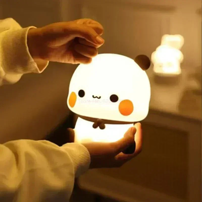 Vivolux | LED Nachtlicht Bär Panda Bubu und Dudu Lampe Niedliche Cartoon Nachtlichter Spielzeug Geschenke Tier Peripherie Schlafzimmer Dekorativ Wohnzimmer
