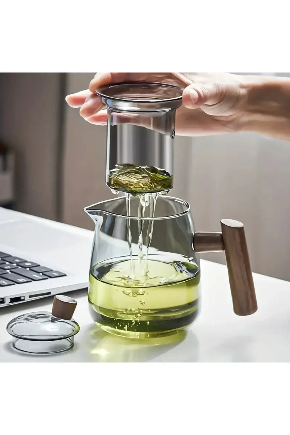 Vivolux | Holzgriff Glas Teekanne