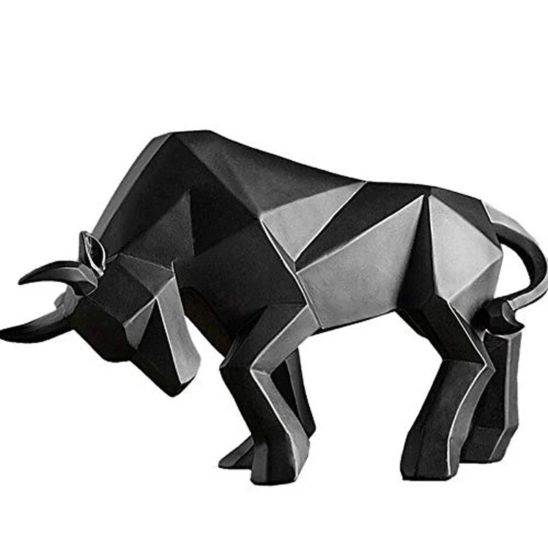 Vivolux | YuryFvna Morden Geometrische Stier-Statue, Ornament, Café, Rinderskulpturen, Tierfiguren, abstrakte Hotel-Heimdekoration