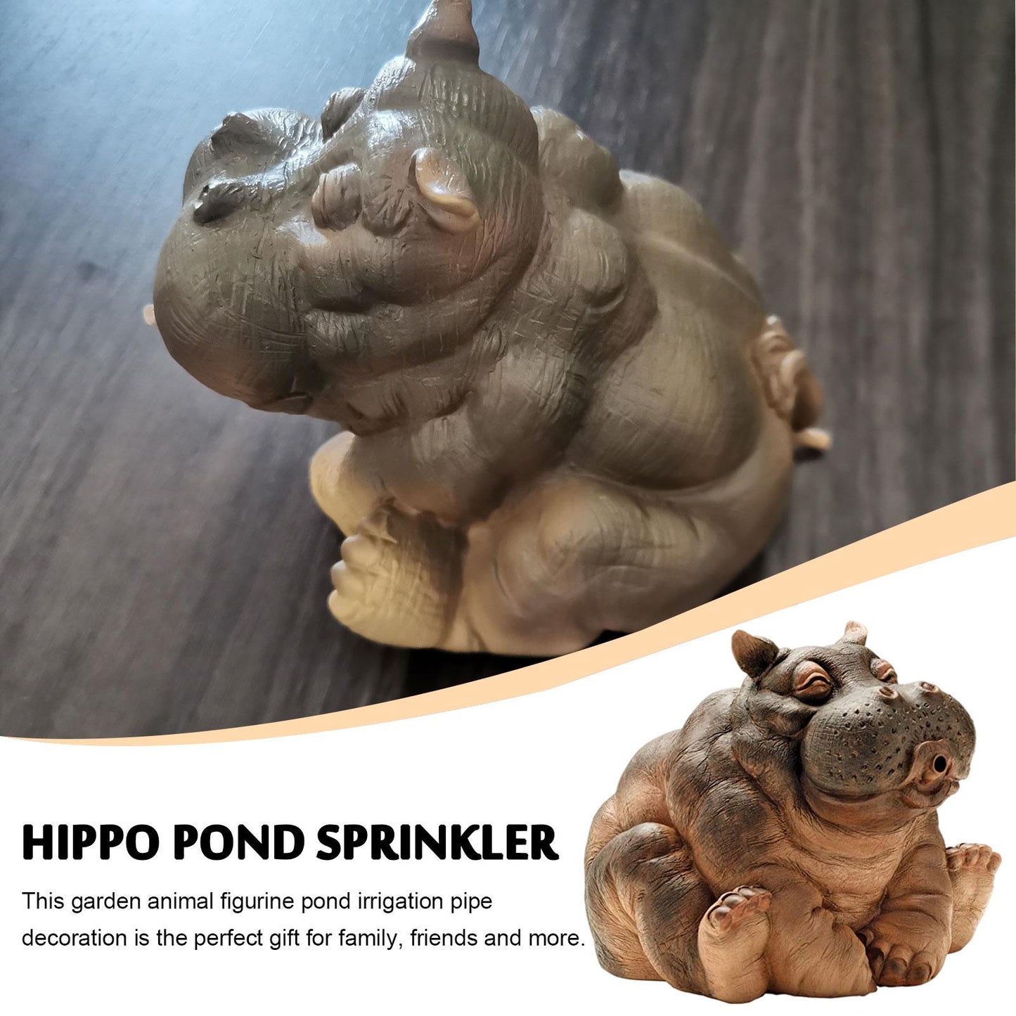 Vivolux | Verspielter Flusspferd-Garten-Sprinkler-Statue