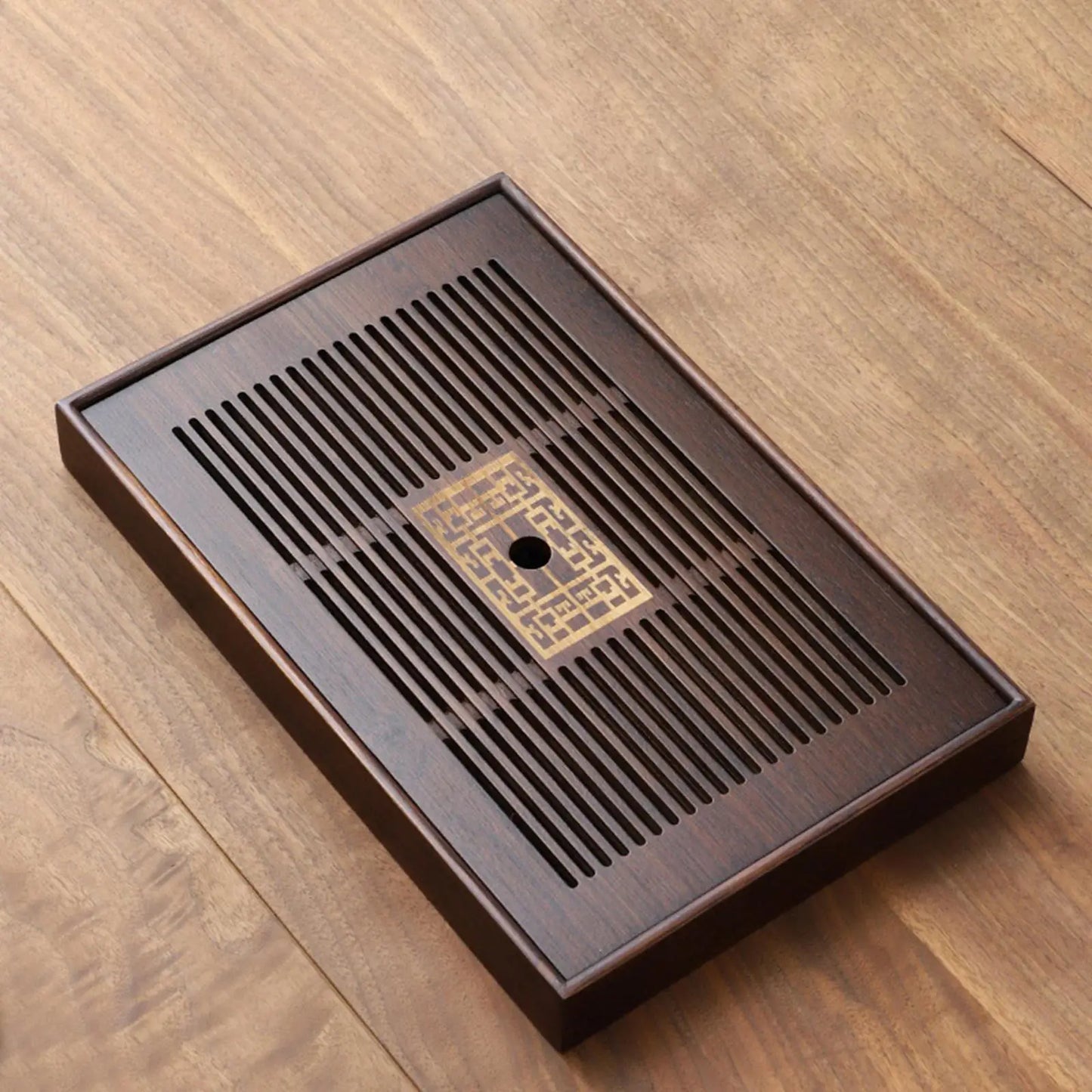 Vivolux | Chinese Tea Tray with Water Storage Box Durable Simple Drainage Type Plate Tea Serving Tray for Teahouse Home Household Office