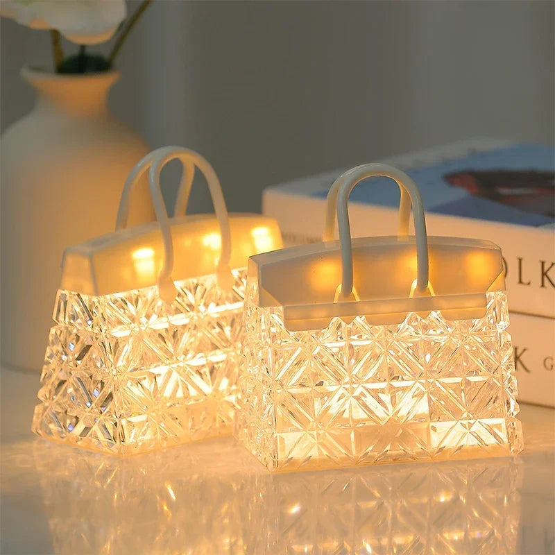 Vivolux | CrystalBag | Kreatives Acryl-Nachtlicht in Handtaschenform