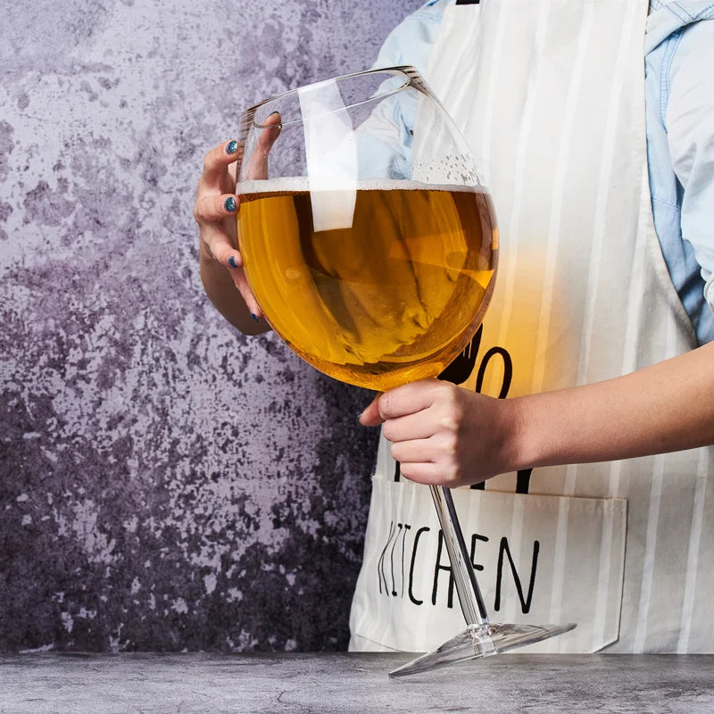 Vivolux | Riesige 106 Oz Weinglas und Bierkrug-Kombo - 3000ML Extra Großes Kristallglas für Partys, Hochzeiten und Feiern