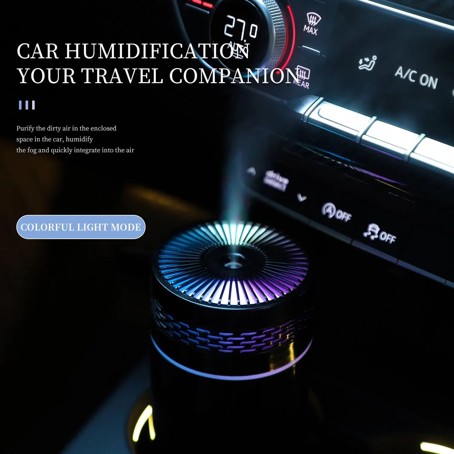 Vivolux | 250ML Tragbarer Auto-Luftbefeuchter - USB LED Ätherisches Öl Diffusor