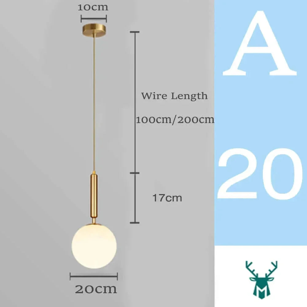 Vivolux | Mid-Century Modern Glas Ball Pendelleuchte