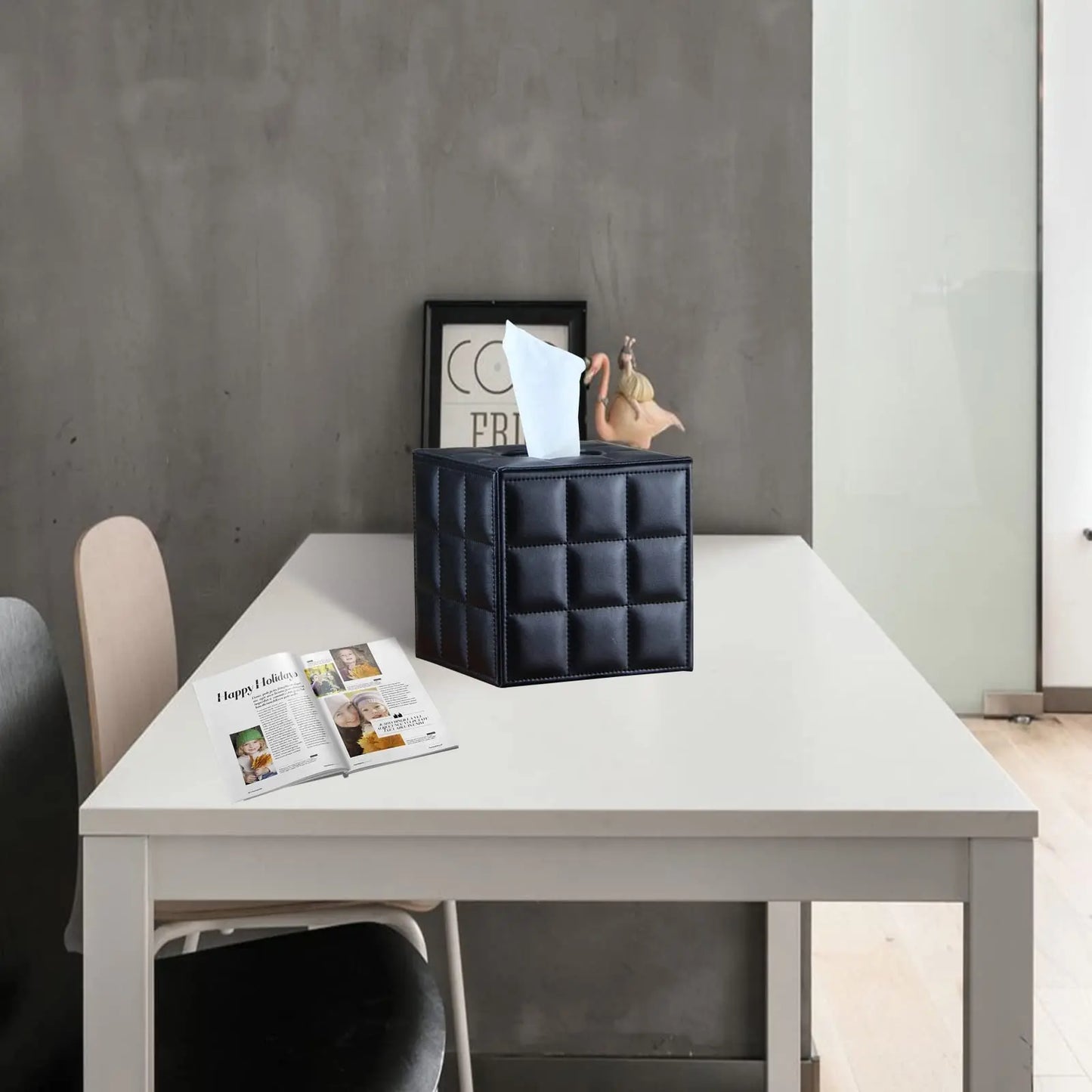 Vivolux | Moderner Taschentuchboxhalter Quadrat, Serviettenhalter Pumppapier Fallspender, Gesichtstuchboxabdeckung für Zuhause Badezimmer Bürotisch