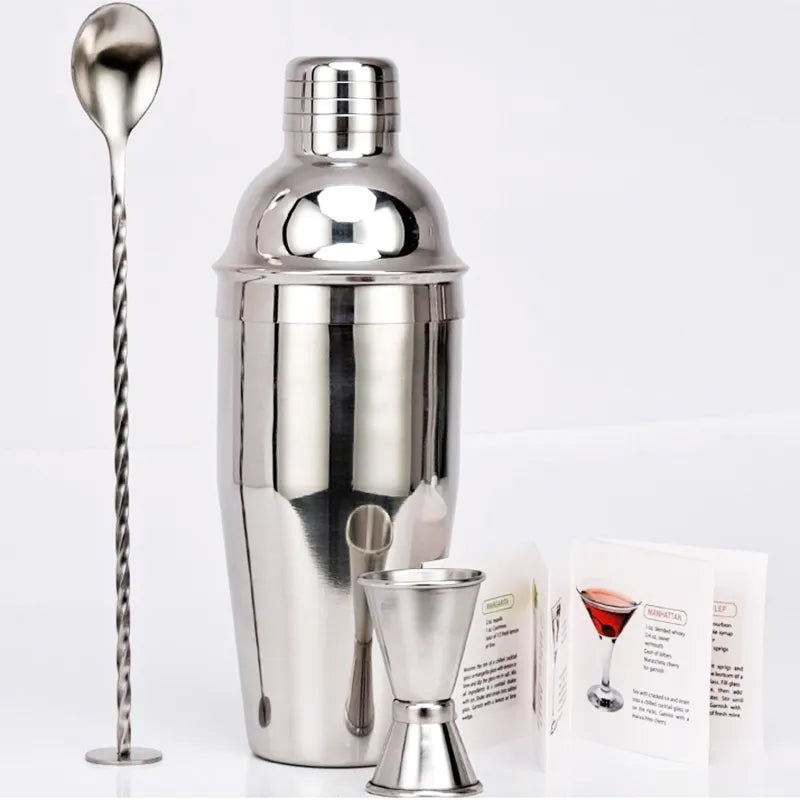 Vivolux | 550 ml/750 ml Edelstahl Cocktail Shaker Mixer Trinken Barkeeper Set Bars Set Werkzeuge Mit Wein Regal Ständer Werkzeug für Geburtstag Geschenk