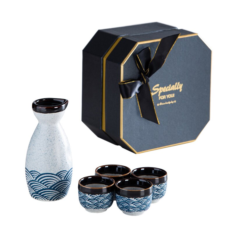 Vivolux | Sake-Wein im japanischen Stil, warmes chinesisches Wein-Set, Heim-Keramik-Sake-Wein-Set für Damen