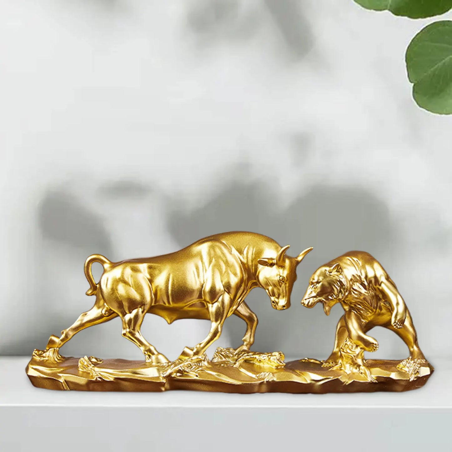 Vivolux | Feng Shui Bär und Stier Statue, Stier Figur, Sammlung Kuh Skulpturen Tier