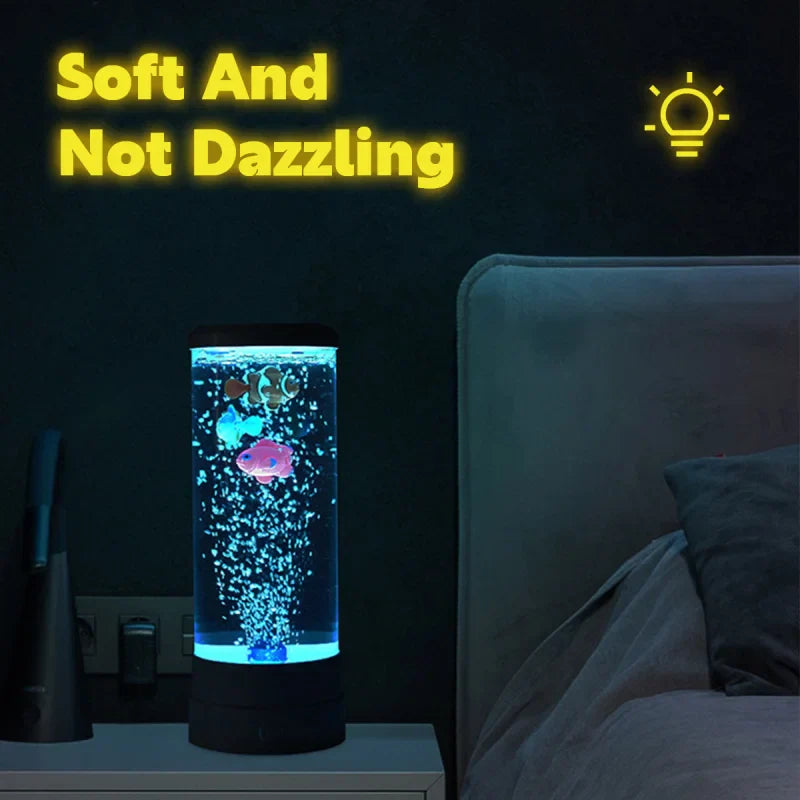 Vivolux | Simulated Led Colorful Large Bubble Fish Light Aquarium Tank Usb Night Light for Home Desk Bedroom Living Room
