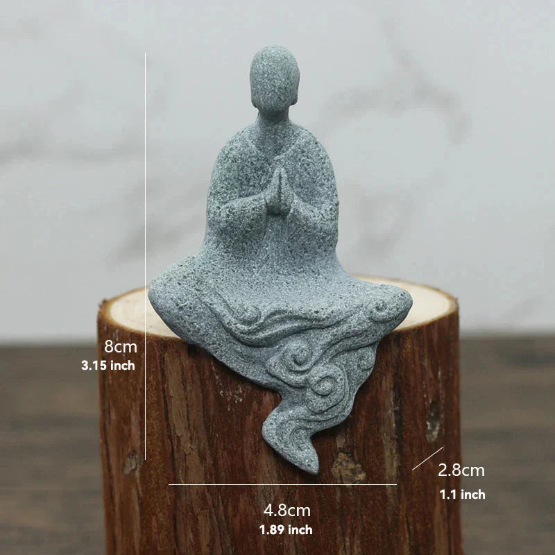 Vivolux | Buddha Stein Statue Kleine Buddhistischen Mönche Tibetischer Buddhismus Figuren Zen Garten Ornament Meditation Zuhause Aquarium Dekoration