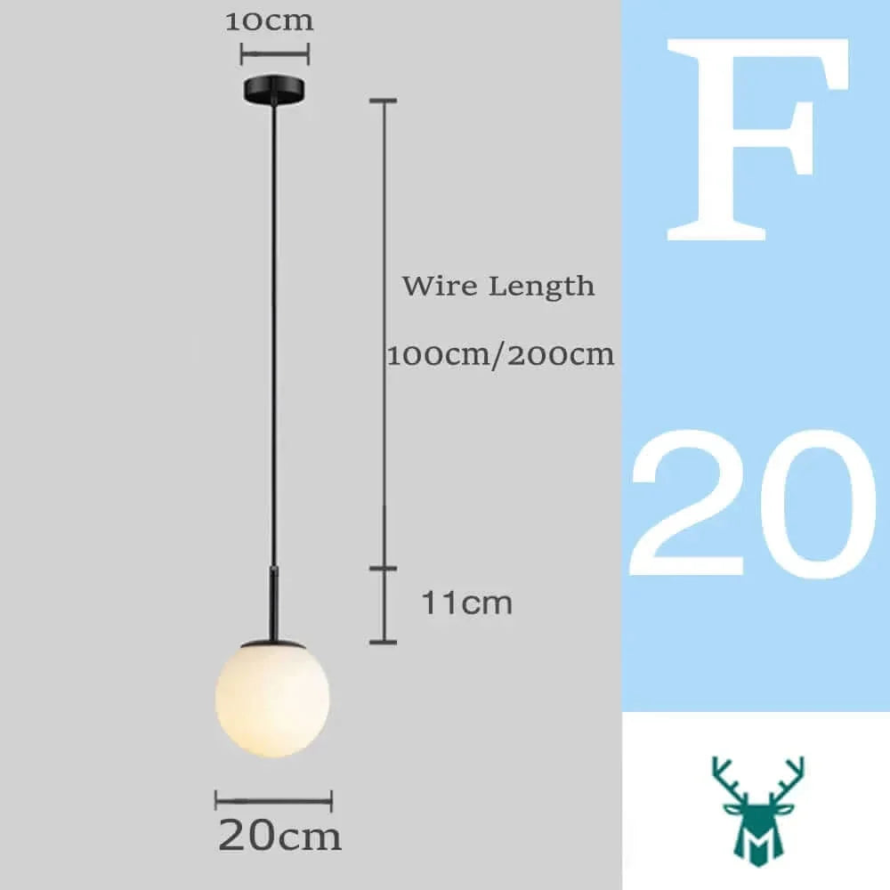Vivolux | Mid-Century Modern Glas Ball Pendelleuchte