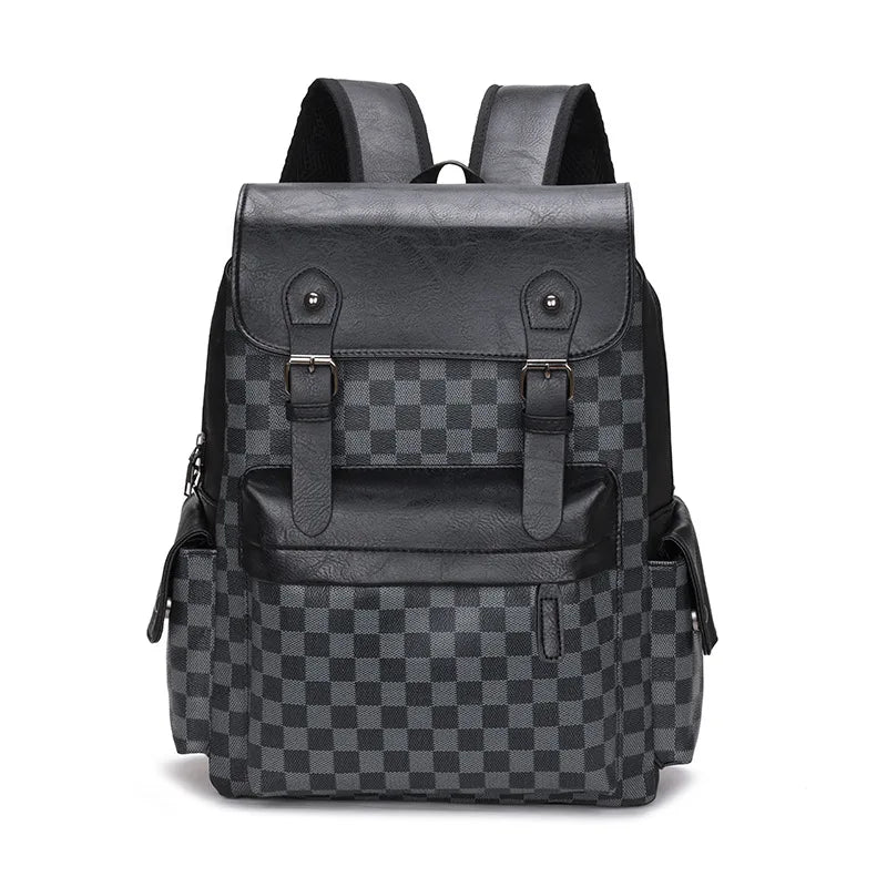 Vivolux | Trendiger Karierter Business Vielseitiger Herren Rucksack Reisen Große Kapazität Luxusmarken Design Rucksack Herren PU Leder Schulranzen