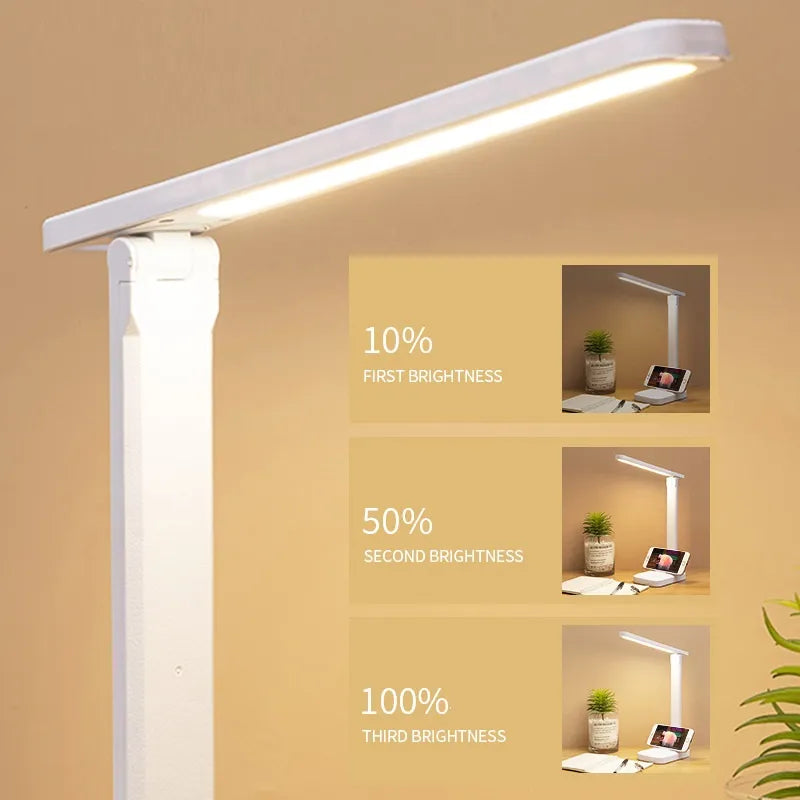 Vivolux | LED Tischlampe | Wiederaufladbar 6000mAh | Stufenlos dimmbar | Faltbare Schreibtischlampe mit Touch
