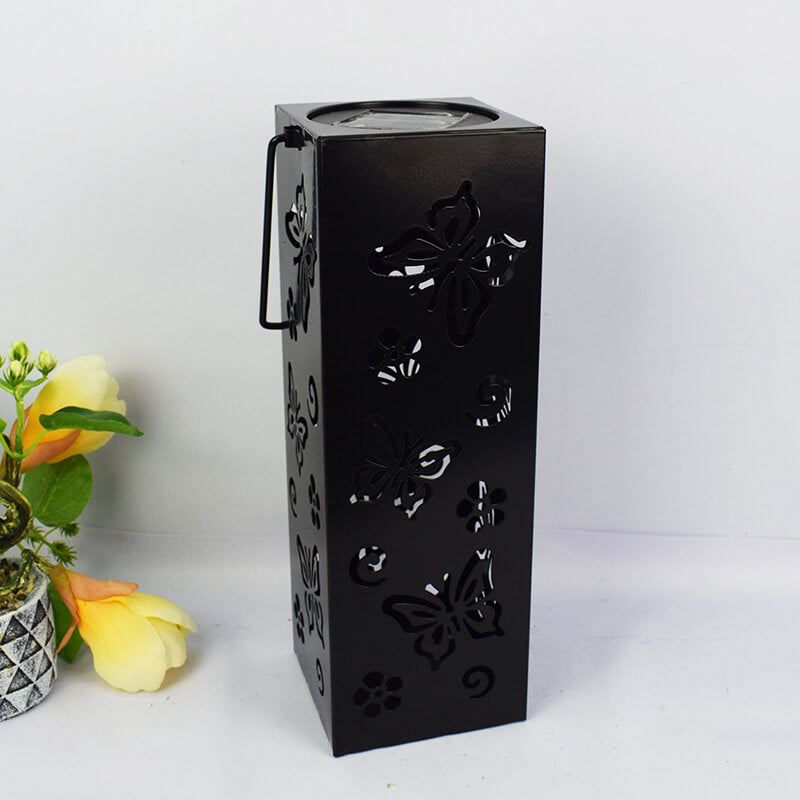 Vivolux | Solar Butterfly Rose Muster Hohle Säule LED Außen wasserdichte dekorative Lampe