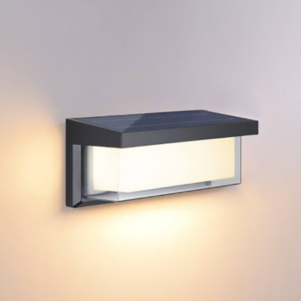 Vivolux | Modern Minimalist Solar Rechteck PC LED Außen Wandleuchte Lampe Für Außenpatio