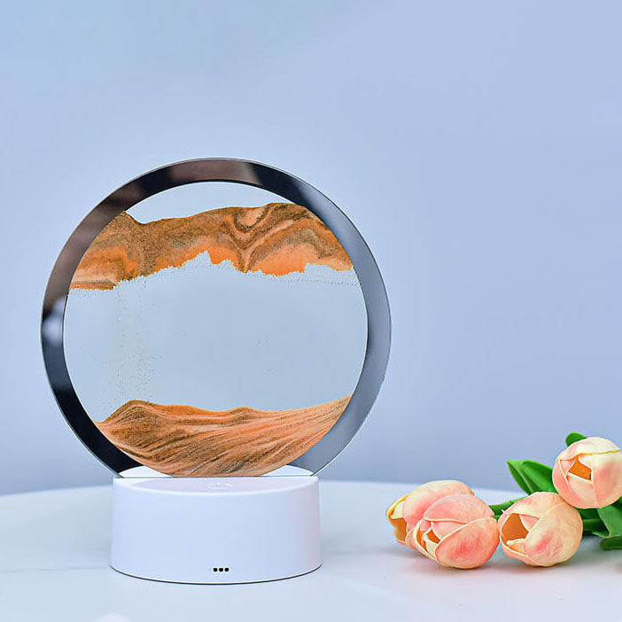 Vivolux | Kreative Runde Sanduhr Quicksand 3D LED Nachtlicht Tischlampe