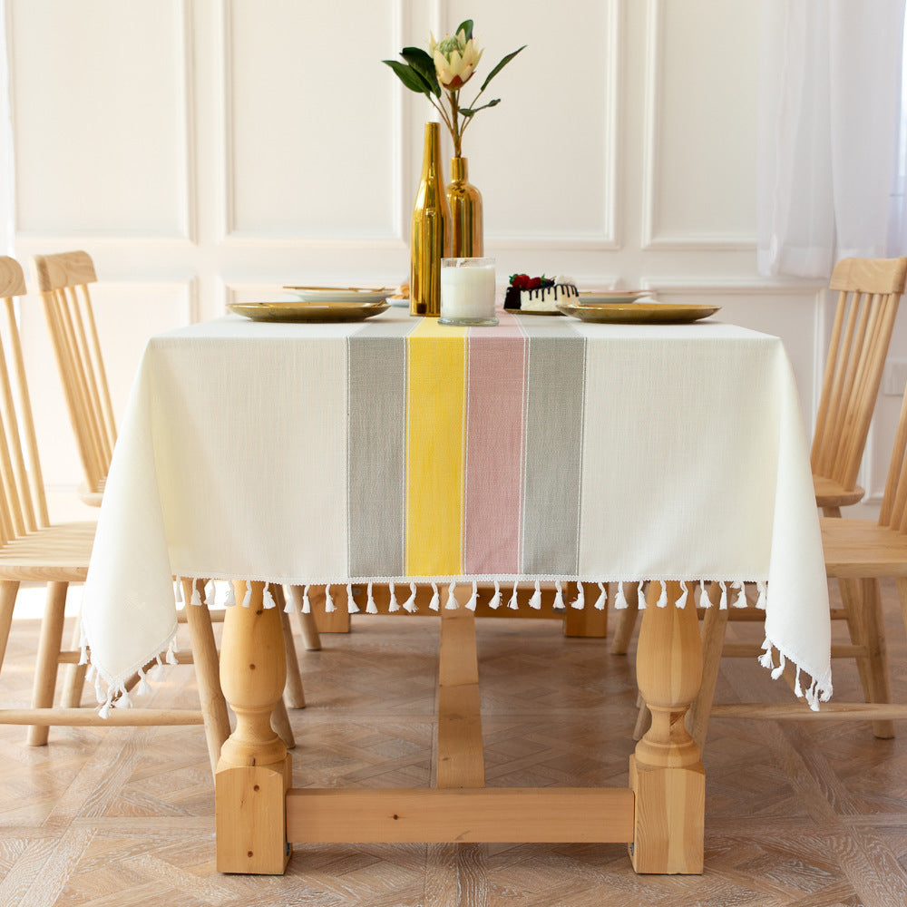 Vivolux | Wasserdicht Ölbeständig Rechteckige Tischdecke Baumwolle Leinen Faltenresistente Tischdecke für Küche Esszimmer Buffet Party