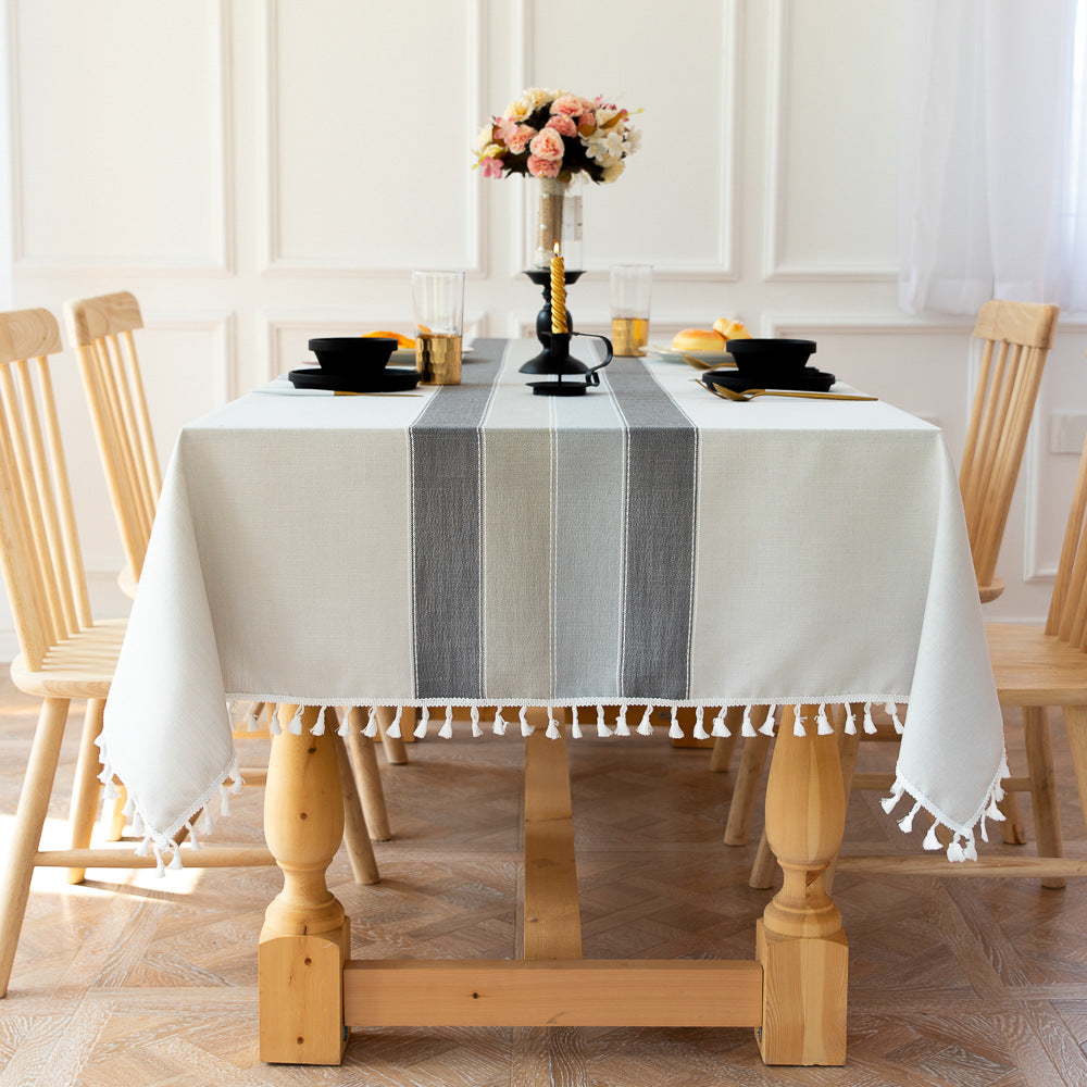 Vivolux | Wasserdicht Ölbeständig Rechteckige Tischdecke Baumwolle Leinen Faltenresistente Tischdecke für Küche Esszimmer Buffet Party