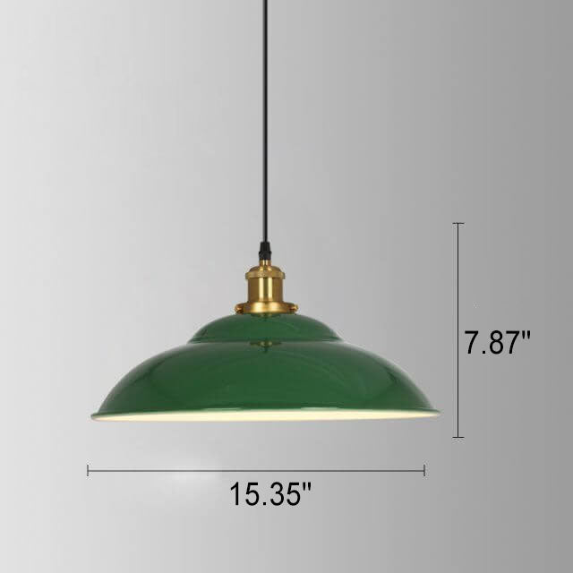 Vivolux | RetroDome Industrielle Vintage Pendelleuchte | Grünes Eisen-Kuppeldesign | Einzellicht | Rustikale Deckenbeleuchtung