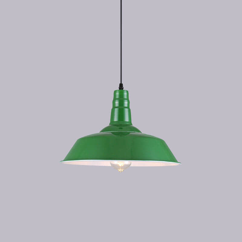 Vivolux | RetroDome Industrielle Vintage Pendelleuchte | Grünes Eisen-Kuppeldesign | Einzellicht | Rustikale Deckenbeleuchtung