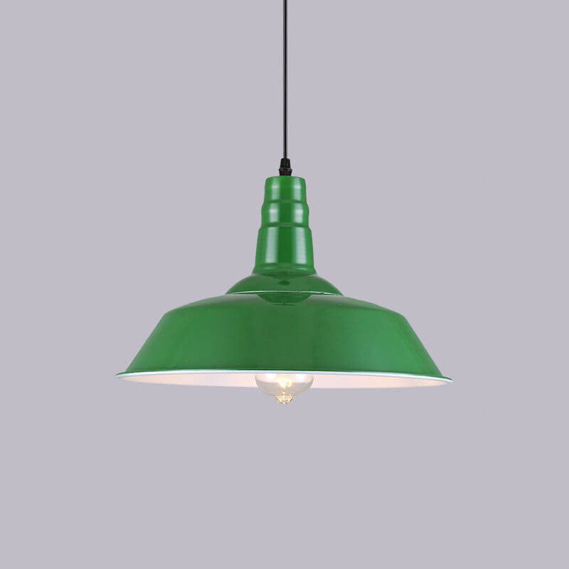 Vivolux | RetroDome Industrielle Vintage Pendelleuchte | Grünes Eisen-Kuppeldesign | Einzellicht | Rustikale Deckenbeleuchtung