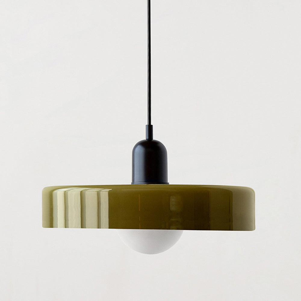 Vivolux | Pendelleuchte aus farbigem Glas | Elegante Hängeleuchte im Bauhaus-Stil | Designlampe für Wohnzimmer & Esszimmer