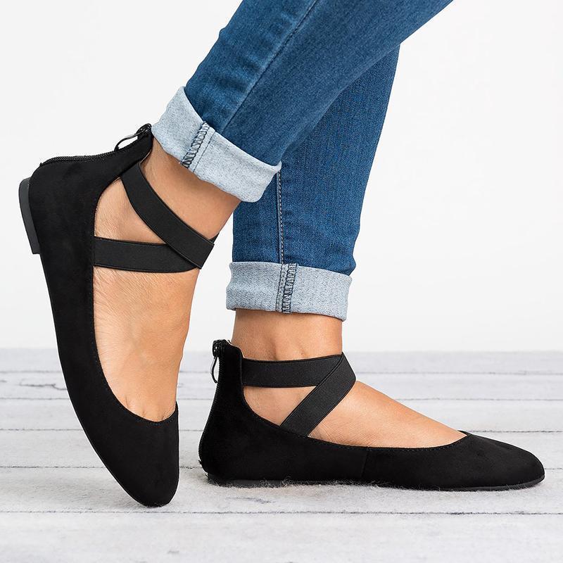 Vivolux | Frauen Pu Nubuck Flache Freizeit Ballerina Schuhe