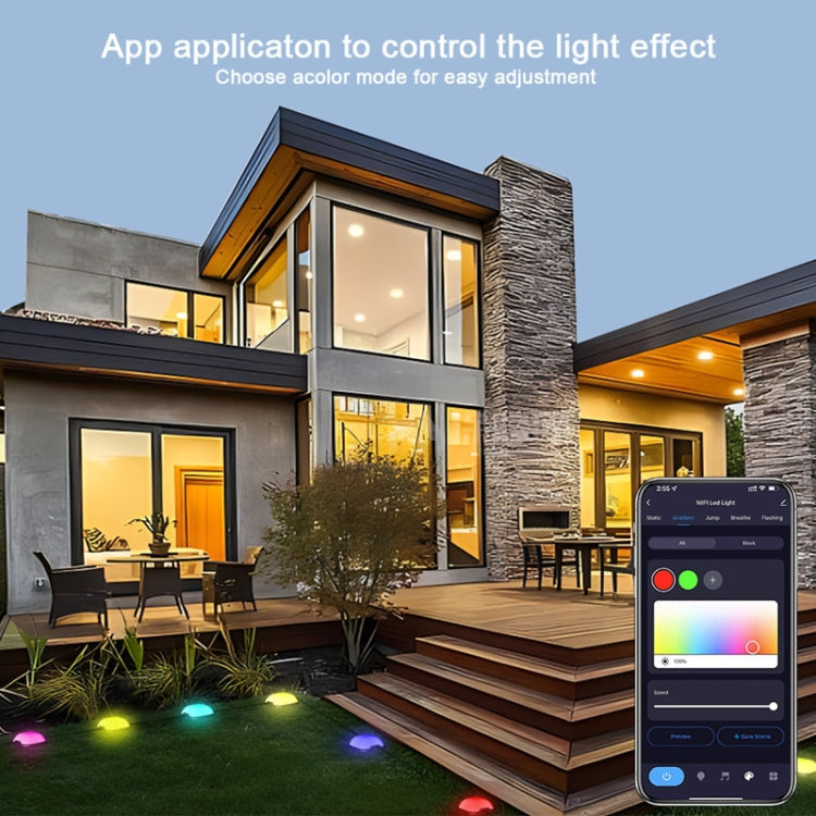 Vivolux | CP01 Outdoor WIFI Smart APP Steuerung Gartenlampe Musik-Synchronisation Außen Bodenlichter (US-Stecker)