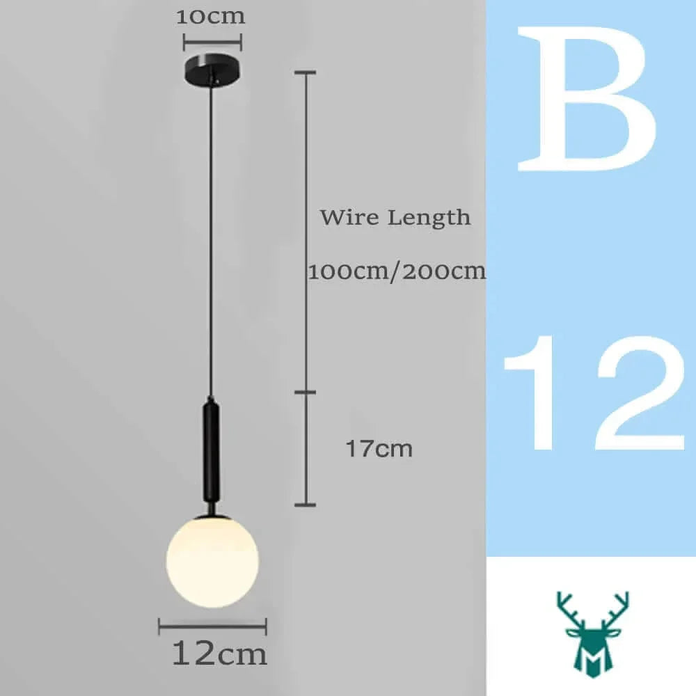Vivolux | Mid-Century Modern Glas Ball Pendelleuchte