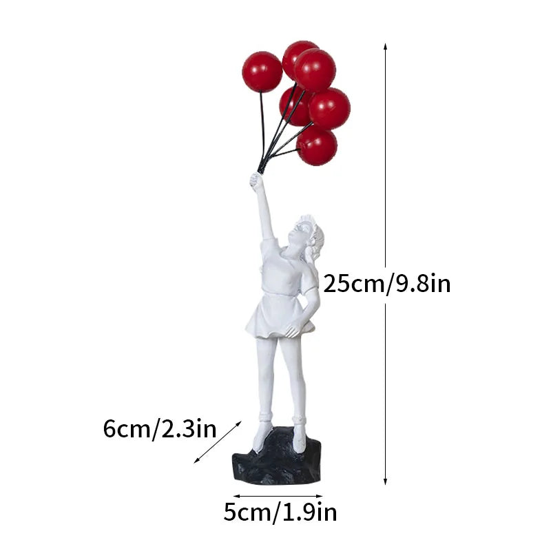 Dropshopping Banksy Skulptur Sammlung Blume Werfer Statue Pop Kunst Moderne Ballon Mädchen Figurine Büro Home Dekoration