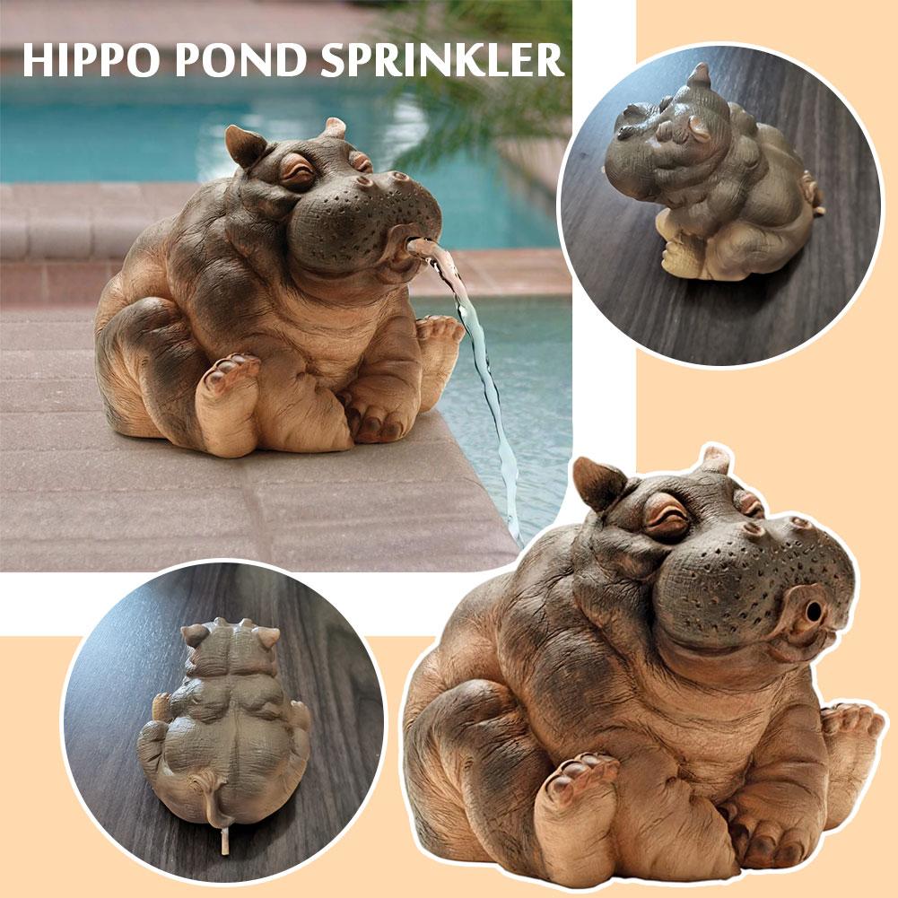 Vivolux | Verspielter Flusspferd-Garten-Sprinkler-Statue