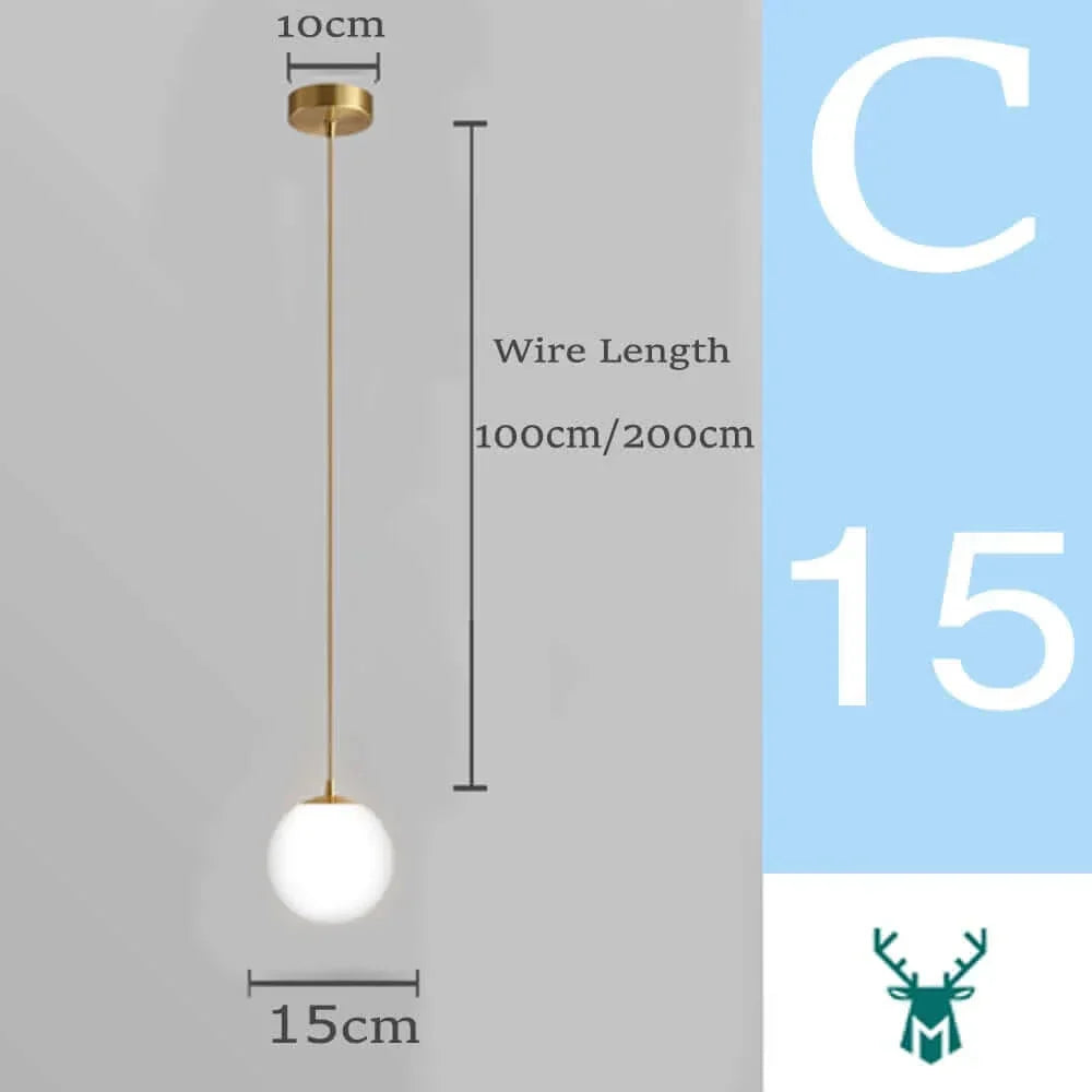 Vivolux | Mid-Century Modern Glas Ball Pendelleuchte