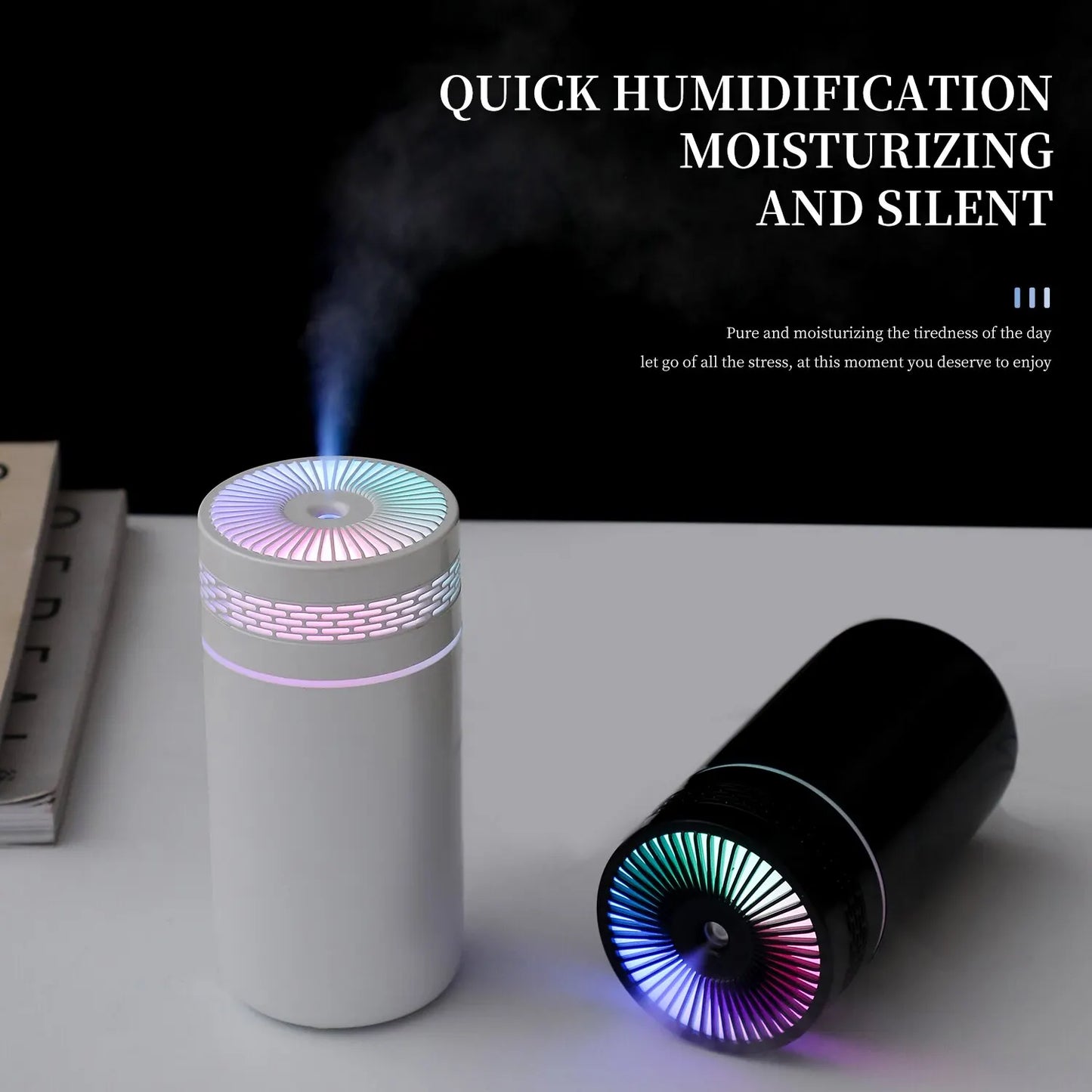 Vivolux | 250ML Tragbarer Auto-Luftbefeuchter - USB LED Ätherisches Öl Diffusor