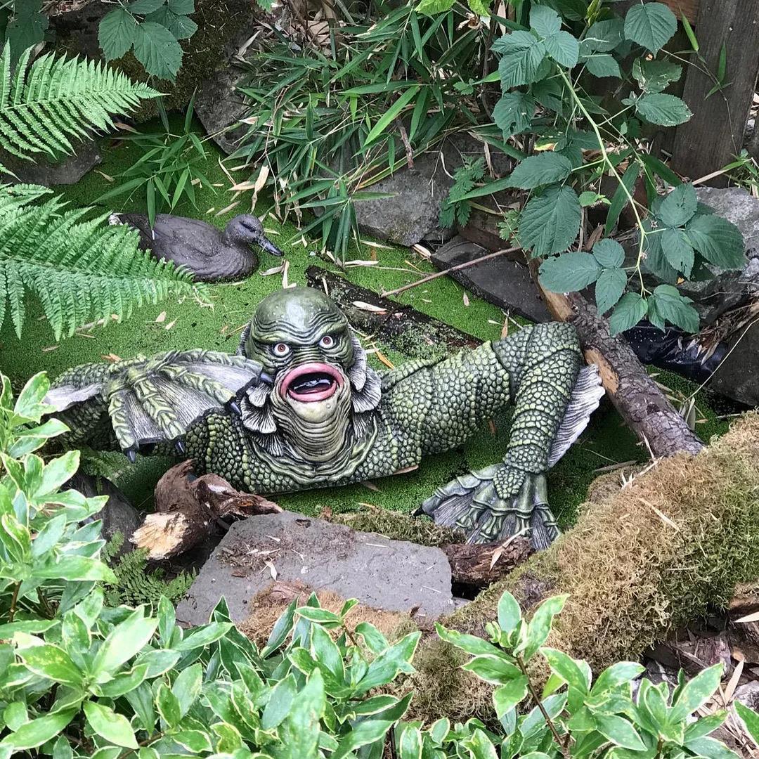 Vivolux | Kreatur The Black Lagoon Grabskulpturen Figur Gartengebäude Outdoor Ornamente Monster Statue Mann Halloween Dekoration
