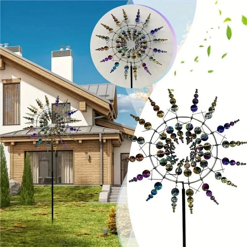 Vivolux | Windmühle Spinner | Einzigartiges windbetriebenes Gartendekor aus Metall