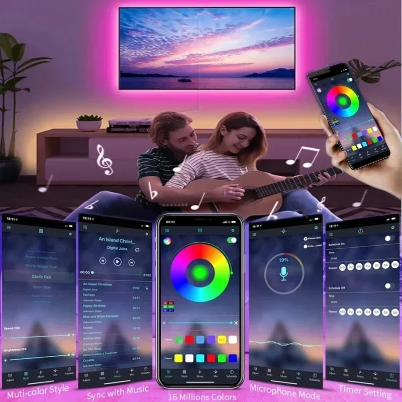 Vivolux | RGB 5050 LED Strip Light mit Fernbedienung & App-Steuerung - USB-betrieben