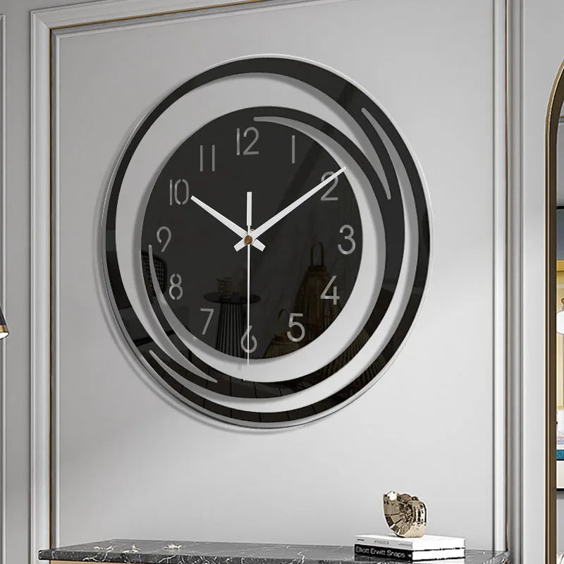Vivolux | Acryl Wanduhr - Skandinavisches Design - Schwarz - Uhr