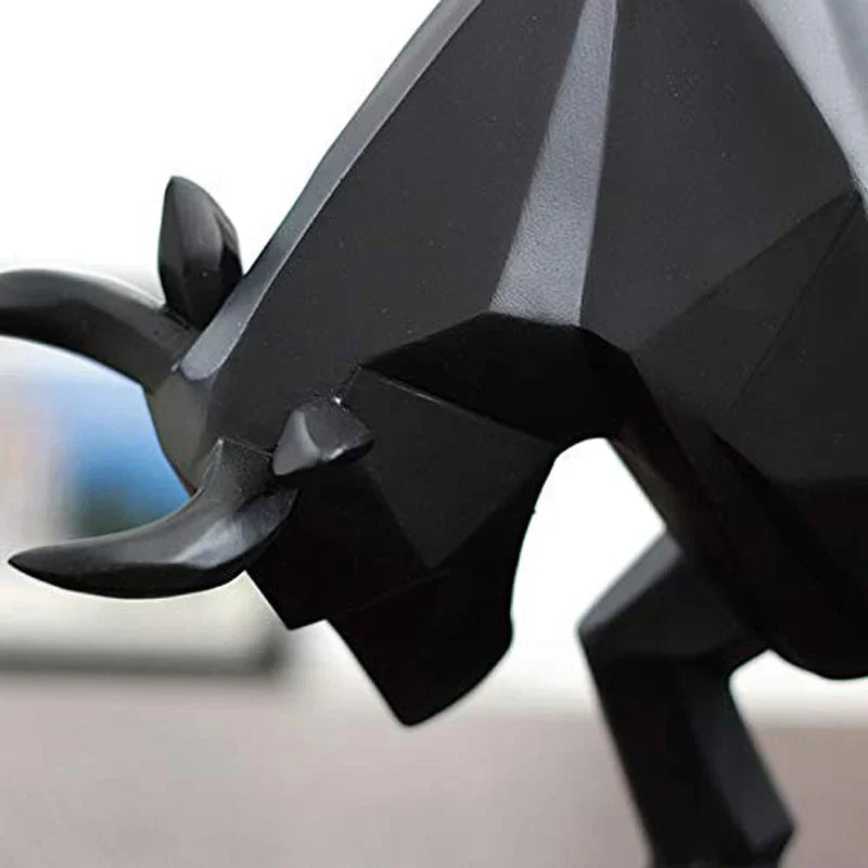 Vivolux | YuryFvna Morden Geometrische Stier-Statue, Ornament, Café, Rinderskulpturen, Tierfiguren, abstrakte Hotel-Heimdekoration