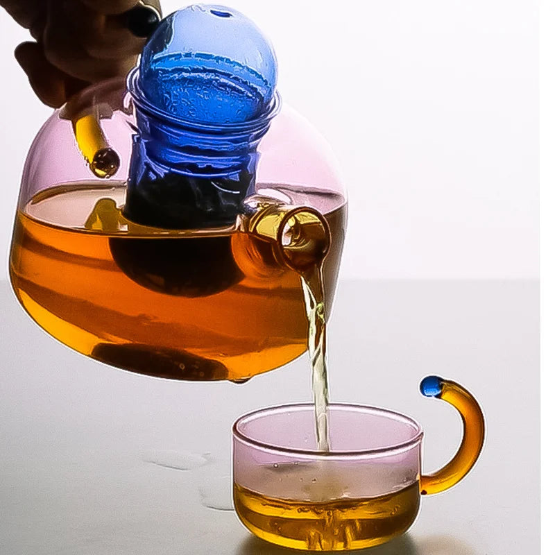Vivolux | Kontrastierende Farbe Glas Teeset