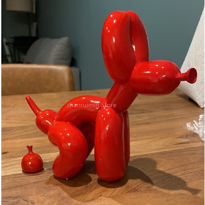 Vivolux | Ballonhund Skulptur, Ballon Kunst Statue, Mini Sammlerstück Figur, Wohnkultur, Harzfigur, Schreibtischaccessoires, Zimmerdekoration