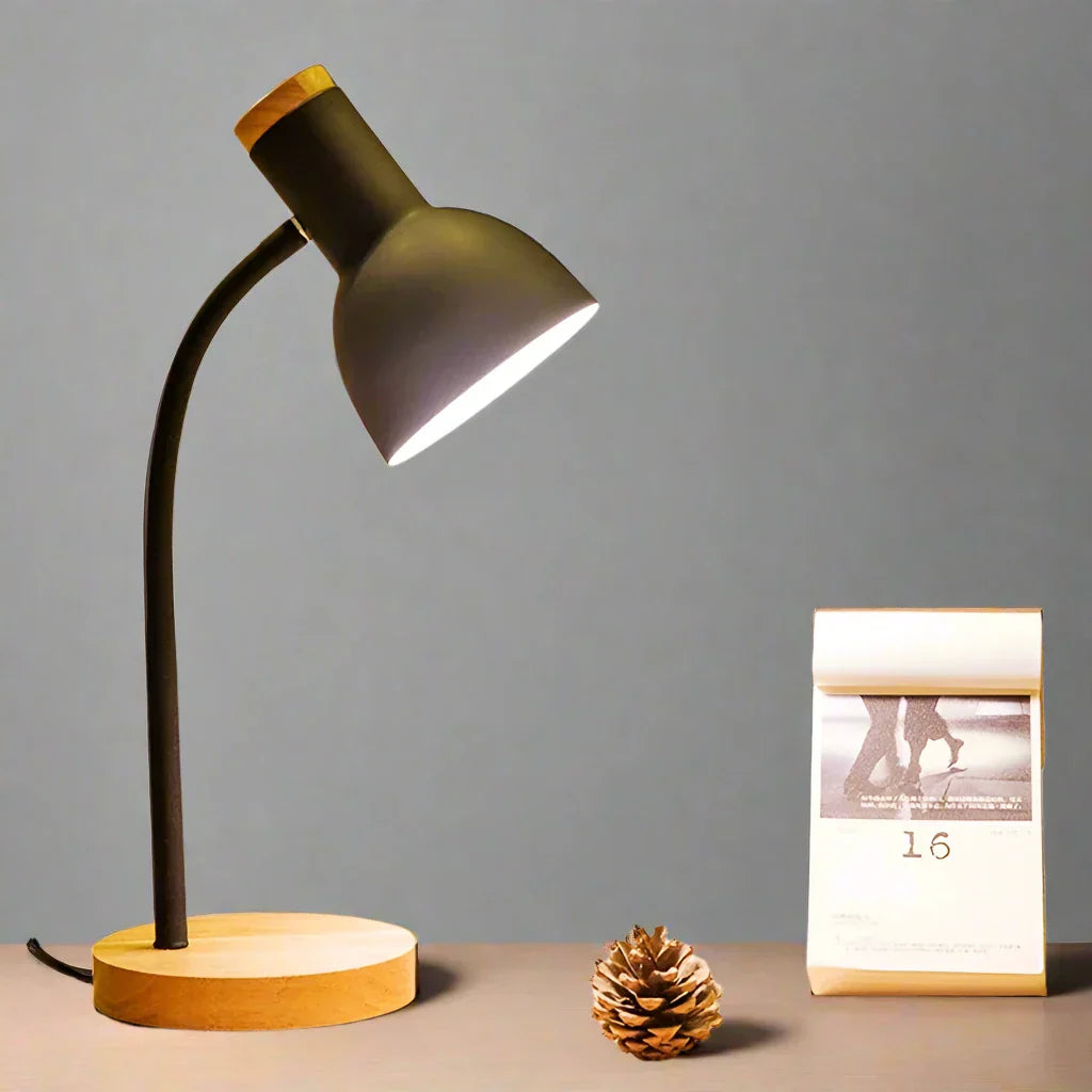 Vivolux | Herbst- und Winterbeleuchtung | Nordic Kreative Holzkunst Eisen LED Schreibtischlampe - Moxie