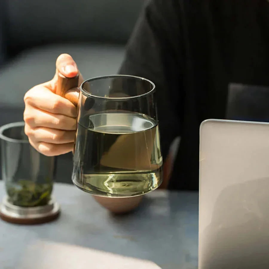 Vivolux | Ultramoderne Glas-Teetasse mit Filter und Deckel