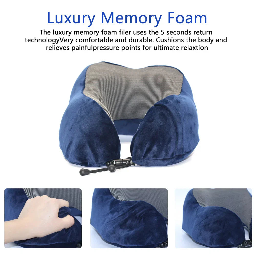 Vivolux | U-förmiges Nackenkissen aus Memory-Schaum für Reisen und Schlafen