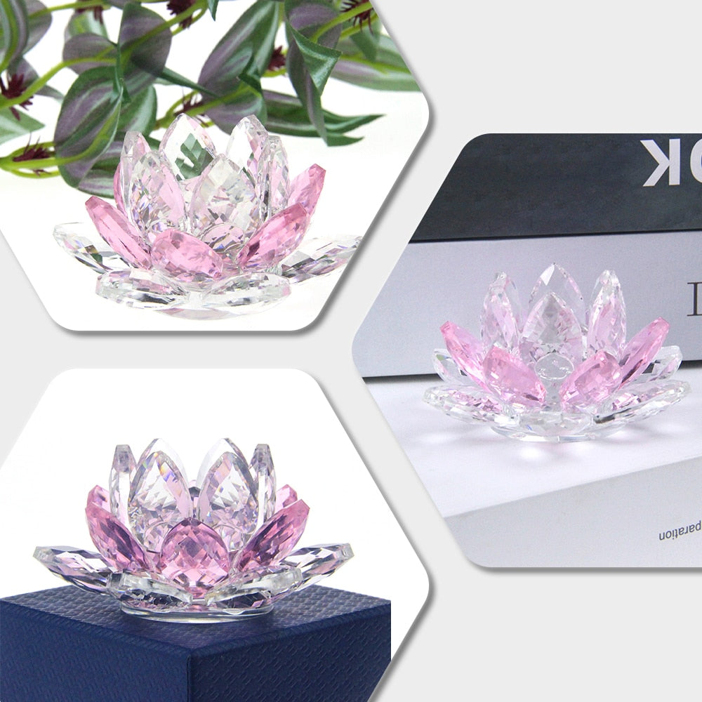 Vivolux | Kristall Lotus Blume Handwerk Glas Briefbeschwerer Hause Dekoration Ornamente Figuren Hause Hochzeit Party Decor Geschenke Souvenir