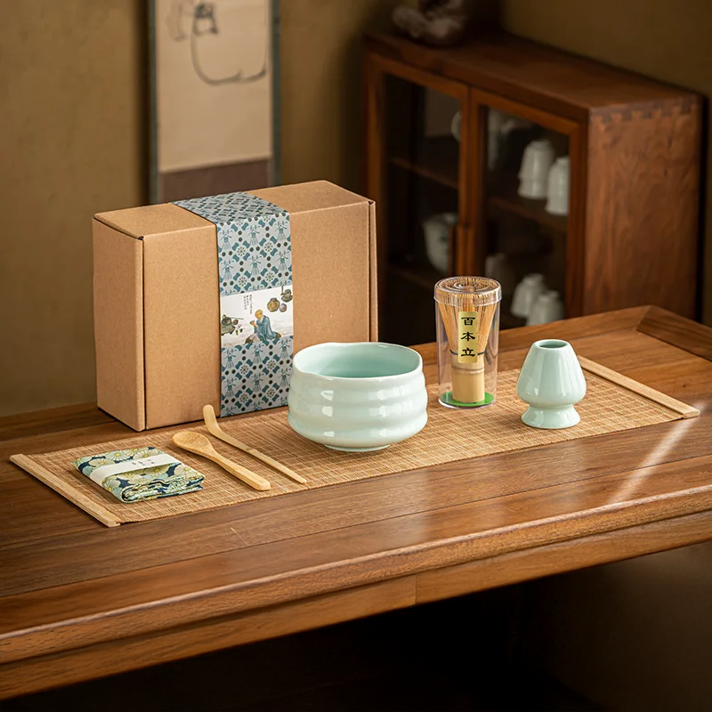 Premium 7-teiliges Matcha Set für authentische Teezeremonien – Bambus Whisk, Keramikschale und Schaufel, ideal als Matcha Starter Set-6